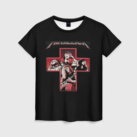 Женская футболка 3D с принтом METALLICA в Тюмени, 100% полиэфир ( синтетическое хлопкоподобное полотно) | прямой крой, круглый вырез горловины, длина до линии бедер | american | metal band | metallica | music | mystic | rock | американская | металлика | музыка | рок
