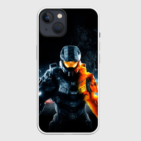 Чехол для iPhone 13 с принтом Halo x Battlefield в Тюмени,  |  | battlefield | game | games | halo | heilo | master chif | spartan | баттелфилд | игра | игры | ковенант | ковенанты | мастер чиф | спартанец | хало | хейло | хэйло