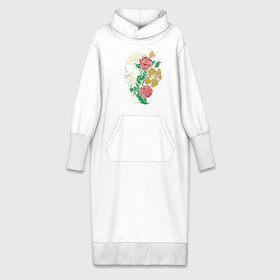 Платье удлиненное хлопок с принтом Floral Roses Skull в Тюмени,  |  | bones | cranium | flower | flowers | gothic | merch | rose | skeleton | skull merch | tattoo | букет | готика | кости | мерч | мистика | рисунок черепа | роза | розы | скелет | татуировка | ужасы | флора | цветы | чайные розы | череп | черепа с