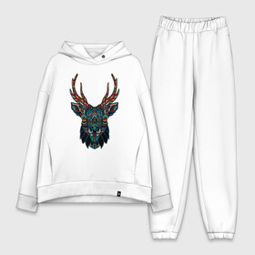 Женский костюм хлопок Oversize с принтом Mandala Moose в Тюмени,  |  | animal | animals | ethnic | hipster | horns | nature | russia | siberia | животные | карибу | лось | природа | рога | россия | сибирь | узор | узоры | хипстер | этника