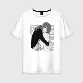 Женская футболка хлопок Oversize с принтом Форма голоса в Тюмени, 100% хлопок | свободный крой, круглый ворот, спущенный рукав, длина до линии бедер
 | koe no katachi | shouko nishimiya | нишимия | сёко нисимия | форма голоса | шоуко