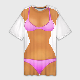 Платье-футболка 3D с принтом Tanned body в Тюмени,  |  | body | girl | perfect body | tan | tanned body | woman | womans body | девушка | женское тело | загар | идеальное тело | тело