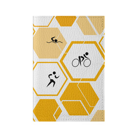 Обложка для паспорта матовая кожа с принтом Триатлон / Triathlon в Тюмени, натуральная матовая кожа | размер 19,3 х 13,7 см; прозрачные пластиковые крепления | ironman | tri | triathlon | бег | велосипед | велоспорт | выносливость | мультиспорт | плавание | сила | скорость | соты | спорт | три | триатлон | троеборье | цикличный