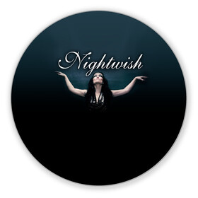 Коврик для мышки круглый с принтом Nightwish with Tarja в Тюмени, резина и полиэстер | круглая форма, изображение наносится на всю лицевую часть | Тематика изображения на принте: nightwish | tarja | tarja turanen | turunen | найтвиш | тарья | тарья турунен | турунен