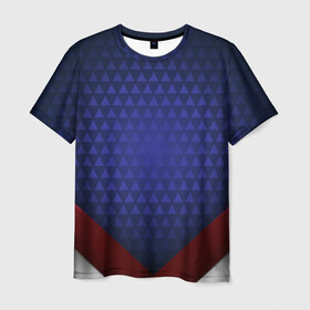Мужская футболка 3D с принтом Blue abstract в Тюмени, 100% полиэфир | прямой крой, круглый вырез горловины, длина до линии бедер | luxury | versace | vip | абстракция | версаче | вип | паттерн | роскошь | текстуры