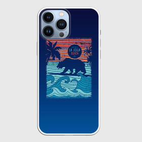 Чехол для iPhone 13 Pro Max с принтом Медведь на серфинге в Тюмени,  |  | Тематика изображения на принте: волны | закат | медведь | море | океан | отдых | отпуск | пальмы | серфинг