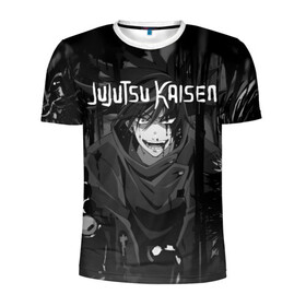 Мужская футболка 3D спортивная с принтом Магическая Битва | Jujutsu Kaisen  в Тюмени, 100% полиэстер с улучшенными характеристиками | приталенный силуэт, круглая горловина, широкие плечи, сужается к линии бедра | anime | jujutsu kaisen | manga | sorcery fight | аниме | годжо сатору | итадори юдзи | магическая битва | манга