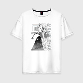 Женская футболка хлопок Oversize с принтом Очень приятно Бог в Тюмени, 100% хлопок | свободный крой, круглый ворот, спущенный рукав, длина до линии бедер
 | tomoe | бог | очень приятно | томоэ