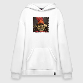 Худи SuperOversize хлопок с принтом METALLICA SKULL&BONES в Тюмени, 70% хлопок, 30% полиэстер, мягкий начес внутри | карман-кенгуру, эластичная резинка на манжетах и по нижней кромке, двухслойный капюшон
 | metallica | джеймс хэтфилд | кирк хэмметт | ларс ульрих | роберт трухильо