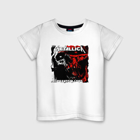 Детская футболка хлопок с принтом METALLICA PHANTOM LORD в Тюмени, 100% хлопок | круглый вырез горловины, полуприлегающий силуэт, длина до линии бедер | metallica | джеймс хэтфилд | кирк хэмметт | ларс ульрих | роберт трухильо