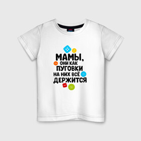 Детская футболка хлопок с принтом На мамах все держится в Тюмени, 100% хлопок | круглый вырез горловины, полуприлегающий силуэт, длина до линии бедер | бабушка | брат | дедушка | дочь | любовь | мама | папа | семья | сестра | сын