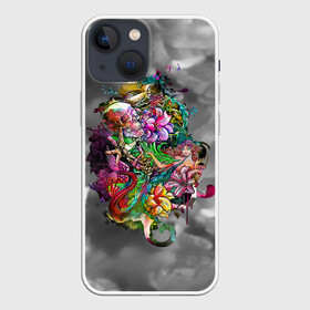 Чехол для iPhone 13 mini с принтом Русалка граффити в Тюмени,  |  | граффити | корабль | русалка | цветы | череп