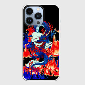 Чехол для iPhone 13 Pro с принтом Огненный Дракон в Тюмени,  |  | Тематика изображения на принте: akatsuki | beast | dragon | fire | акацуки | дракон | животные | зверь | змей | когти | облако | огонь | узор | чб | японский