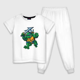 Детская пижама хлопок с принтом Леонардо в Тюмени, 100% хлопок |  брюки и футболка прямого кроя, без карманов, на брюках мягкая резинка на поясе и по низу штанин
 | donatello | leonardo | michelangelo | ninja | pizza | raphael | turtles | донателло | животные | карате | комикс | комиксы | леонардо | микеланджело | мультфильм | мутант | мутанты | ниндзя | пицца | рафаэль | сплинтер | супергерой