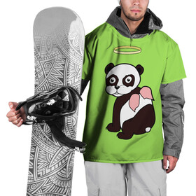 Накидка на куртку 3D с принтом Святая панда в Тюмени, 100% полиэстер |  | Тематика изображения на принте: ангел | животное | звери | мило | панда | пандочка