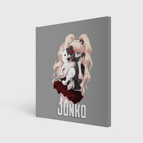 Холст квадратный с принтом MONOKUMA JUNKO в Тюмени, 100% ПВХ |  | anime | danganronpa | enoshima | junko | monokuma | аниме | джунко | игра | манга | медведь | монокума | робот медведь | эношима