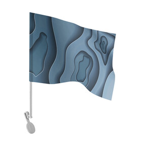 Флаг для автомобиля с принтом Абстракция бумажные волны в Тюмени, 100% полиэстер | Размер: 30*21 см | abstraction | cut paper | paper wave effect | абстракция | резаная бумага | эффект бумажных волн