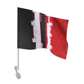 Флаг для автомобиля с принтом BLACK&RED в Тюмени, 100% полиэстер | Размер: 30*21 см | abstract | абстракция | молодежное | полосатое | черно красное