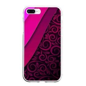 Чехол для iPhone 7Plus/8 Plus матовый с принтом BUTTERFLY в Тюмени, Силикон | Область печати: задняя сторона чехла, без боковых панелей | pink | абстракция | полосы | узор | фиолетовый