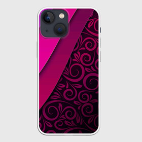 Чехол для iPhone 13 mini с принтом BUTTERFLY в Тюмени,  |  | pink | абстракция | полосы | узор | фиолетовый