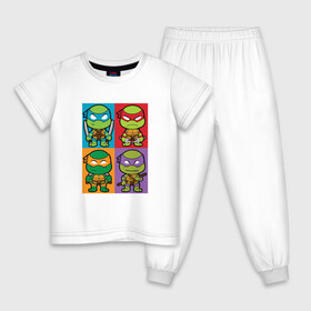 Детская пижама хлопок с принтом Ninja Turtles в Тюмени, 100% хлопок |  брюки и футболка прямого кроя, без карманов, на брюках мягкая резинка на поясе и по низу штанин
 | donatello | leonardo | michelangelo | ninja | pizza | raphael | turtles | донателло | животные | карате | комикс | комиксы | леонардо | микеланджело | мультфильм | мутант | мутанты | ниндзя | пицца | рафаэль | сплинтер | супергерой