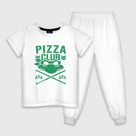 Детская пижама хлопок с принтом Pizza Club в Тюмени, 100% хлопок |  брюки и футболка прямого кроя, без карманов, на брюках мягкая резинка на поясе и по низу штанин
 | Тематика изображения на принте: donatello | leonardo | michelangelo | ninja | pizza | raphael | turtles | донателло | животные | карате | комикс | комиксы | леонардо | микеланджело | мультфильм | мутант | мутанты | ниндзя | пицца | рафаэль | сплинтер | супергерой