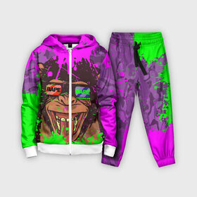 Детский костюм 3D с принтом 3D Neon Monkey в Тюмени,  |  | 3d очки | bapy | brand | chimp | cool paint | fashion | hype beast | japan | neon | paint | trend | анаглиф | байп | байпи | брызги красок | бэйп | бэйпи | камуфляж | купающаяся обезьяна | мода | неон | тренд | хайп бист | хайповый бренд | ш