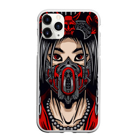 Чехол для iPhone 11 Pro матовый с принтом Японская девушка стимпанк в Тюмени, Силикон |  | Тематика изображения на принте: аниме | девушка | демон | маска | розы | стимпанк