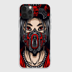 Чехол для iPhone 12 Pro Max с принтом Японская девушка стимпанк в Тюмени, Силикон |  | Тематика изображения на принте: аниме | девушка | демон | маска | розы | стимпанк