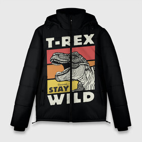 Мужская зимняя куртка 3D с принтом T-rex Wild в Тюмени, верх — 100% полиэстер; подкладка — 100% полиэстер; утеплитель — 100% полиэстер | длина ниже бедра, свободный силуэт Оверсайз. Есть воротник-стойка, отстегивающийся капюшон и ветрозащитная планка. 

Боковые карманы с листочкой на кнопках и внутренний карман на молнии. | 1976 | dino | t rex | trex | дино | динозавр | тирекс | хищник