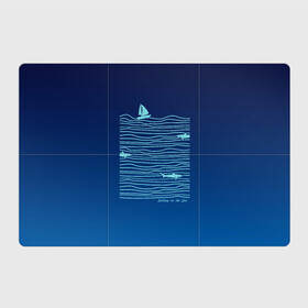 Магнитный плакат 3Х2 с принтом Акулы в море в Тюмени, Полимерный материал с магнитным слоем | 6 деталей размером 9*9 см | акула | лето | лодка | море | океан | отдых | отпуск | парус | парусник | плавание
