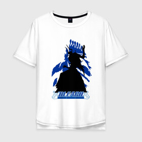 Мужская футболка хлопок Oversize с принтом Shinigami Bleach в Тюмени, 100% хлопок | свободный крой, круглый ворот, “спинка” длиннее передней части | bleach | daiko | ichigo | kurosaki | shinigami | блич | ичиго | куросаки