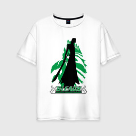 Женская футболка хлопок Oversize с принтом Bleach Kurosaki в Тюмени, 100% хлопок | свободный крой, круглый ворот, спущенный рукав, длина до линии бедер
 | bleach | daiko | ichi nii | ichigo | itsygo | kurosaki | ryoka | shinigami | блич | ичиго | куросаки