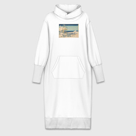 Платье удлиненное хлопок с принтом Снежное утро на реке Коисикава в Тюмени,  |  | кацусики хокусай | тридцать шесть видов фудзи | фудзи | япония | японская графика