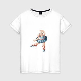Женская футболка хлопок с принтом Персонаж в Тюмени, 100% хлопок | прямой крой, круглый вырез горловины, длина до линии бедер, слегка спущенное плечо | арт | балет | персонаж | рисунок | танец