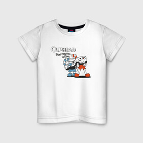 Детская футболка хлопок с принтом Cuphead в Тюмени, 100% хлопок | круглый вырез горловины, полуприлегающий силуэт, длина до линии бедер | cuphead | game | illustration | mugman