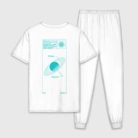 Мужская пижама хлопок с принтом Сатурн в Тюмени, 100% хлопок | брюки и футболка прямого кроя, без карманов, на брюках мягкая резинка на поясе и по низу штанин
 | planet | saturn | space | кольца | космос | планета | сатурн