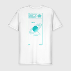 Мужская футболка хлопок Slim с принтом Сатурн в Тюмени, 92% хлопок, 8% лайкра | приталенный силуэт, круглый вырез ворота, длина до линии бедра, короткий рукав | planet | saturn | space | кольца | космос | планета | сатурн