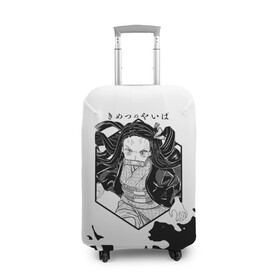 Чехол для чемодана 3D с принтом Nezuko Kamado Kimetsu no Yaiba в Тюмени, 86% полиэфир, 14% спандекс | двустороннее нанесение принта, прорези для ручек и колес | demon slayer | kamado | kimetsu no yaiba | nezuko | tanjiro | аниме | гию томиока | зеницу агацума | иноске хашибира | камадо | клинок | корзинная девочка | манга | музан кибуцуджи | незуко | рассекающий демонов | танджиро