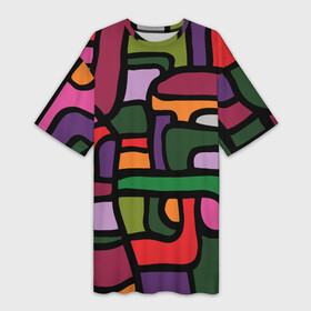 Платье-футболка 3D с принтом Ретро в Тюмени,  |  | графика | ностальгия | рисунок | семидесятые | цвет