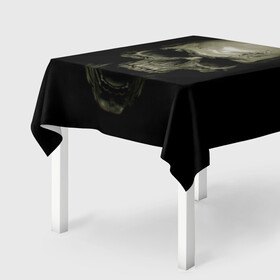 Скатерть 3D с принтом SKULL в Тюмени, 100% полиэстер (ткань не мнется и не растягивается) | Размер: 150*150 см | black | skull | subculture | рок | череп | черное