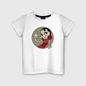 Детская футболка хлопок с принтом Cuphead ( Hilda Berg) в Тюмени, 100% хлопок | круглый вырез горловины, полуприлегающий силуэт, длина до линии бедер | airplane | blimp | boss | cuphead | game | hilda