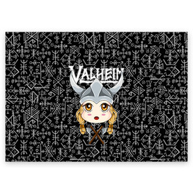 Поздравительная открытка с принтом Valheim Girl в Тюмени, 100% бумага | плотность бумаги 280 г/м2, матовая, на обратной стороне линовка и место для марки
 | fantasy | mmo | valheim | valve | валхейм | вальхейм | викинги | выживалка | игра | королевская битва | ммо | ролевая игра | фэнтази
