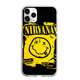 Чехол для iPhone 11 Pro Max матовый с принтом Nirvana 1987 в Тюмени, Силикон |  | Тематика изображения на принте: album | curt | kobain | logo | music | nevermind | nirvana | rock | smells like | smile | teen spirit | альбом | гитара | курт кобейн | логотип | музыка | невермайнд | нирвана | рок | смайл | стикер