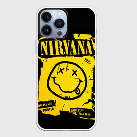 Чехол для iPhone 13 Pro Max с принтом Nirvana 1987 в Тюмени,  |  | Тематика изображения на принте: album | curt | kobain | logo | music | nevermind | nirvana | rock | smells like | smile | teen spirit | альбом | гитара | курт кобейн | логотип | музыка | невермайнд | нирвана | рок | смайл | стикер