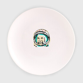 Тарелка 3D с принтом Юрий Гагарин в Тюмени, фарфор | диаметр - 210 мм
диаметр для нанесения принта - 120 мм | астронавт | восток1 | гагарин | земля | космонавт | космос | планеты | юрий