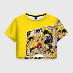 Женская футболка Crop-top 3D с принтом Banana Fish в Тюмени, 100% полиэстер | круглая горловина, длина футболки до линии талии, рукава с отворотами | banana fish | аниме | банана фиш | банановая рыба | приключение | эш