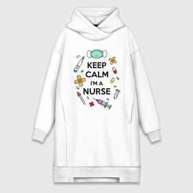 Платье-худи хлопок с принтом Keep Calm... Медсестра в Тюмени,  |  | Тематика изображения на принте: keep calm | nurse | врач | день медработника | день медсестры | медик | медицина | медработник | медсестра | прикол