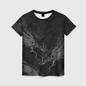 Женская футболка 3D с принтом Chinese Dragons в Тюмени, 100% полиэфир ( синтетическое хлопкоподобное полотно) | прямой крой, круглый вырез горловины, длина до линии бедер | chinese dragon | животные | китайский дракон | монстр | ящерица