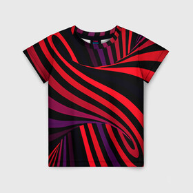Детская футболка 3D с принтом Оптическая иллюзия в Тюмени, 100% гипоаллергенный полиэфир | прямой крой, круглый вырез горловины, длина до линии бедер, чуть спущенное плечо, ткань немного тянется | абстракция | геометрия | градиент | иллюзия | линии | спираль | труба